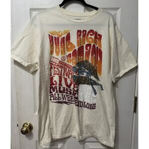 YRN Migos Shirt Adult Large Cream Casual Streetwear Rap Graphic Yung Rich Nation